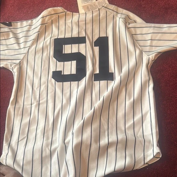 Mitchell & Ness Kids Pinstripe Baseball Jersey - Black and White - Picture 3 of 3
